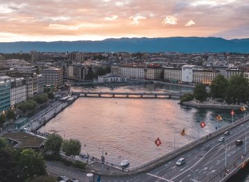 sunset in geneva
